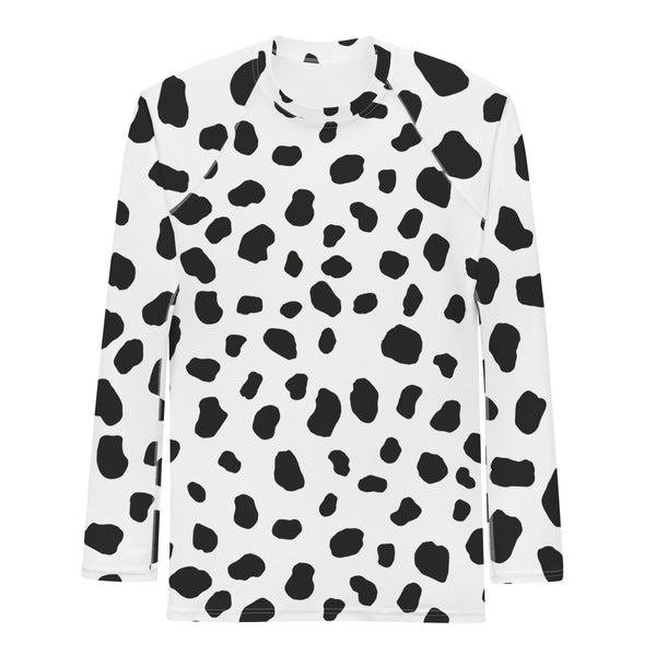 Dalmatian Men's Rash Guard/ Dalmatian Costume/ Dalmatian Men's Long Sleeve/ Dalmatian Cosplay Costume/ Animal Print Rash Guard