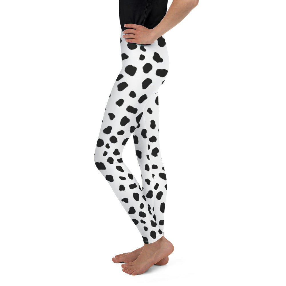 Dalmatian Leggings/ Dalmatian Youth Leggings/ Dalmatian Cosplay Costume/  Dalmatian Animal Print Leggings/ Dalmatian Costume