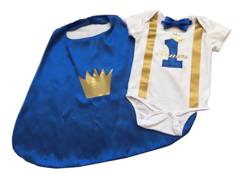 Little Prince Birthday Cake Smash Outfit - Super Capes and Tutus, Birthday Outfits, [product_tags], Super Capes and Tutus